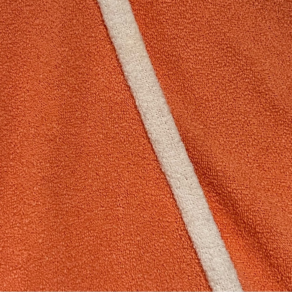 Vintage Orange Midi Dress with Cream Trim - Picture 4 of 5